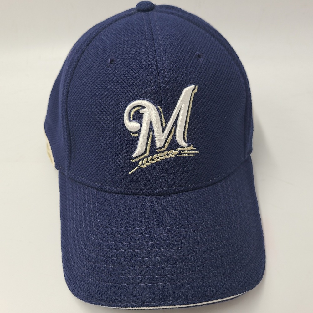 Milwaukee Brewers Hat Fitted XL New Era 39Thirty Blue MLB Batting Practice‎ BP